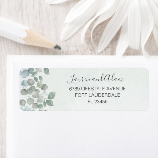 Rustisch Eucalyptus Sage Green Address Label (Insitu)