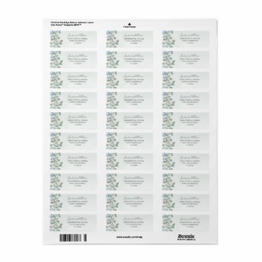 Rustisch Eucalyptus Sage Green Address Label (Full Sheet)