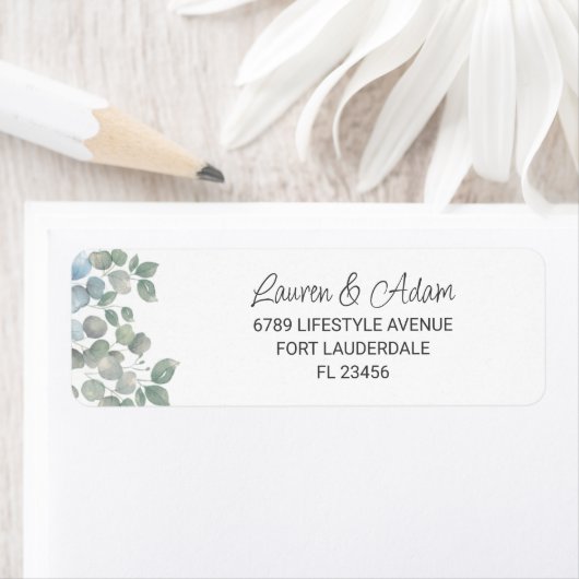Rustisch Eucalyptus Sage Green Address Label (Insitu)