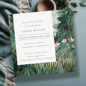 Rustisch Exotic Tropical Forest Baby shower Invite Bedankkaart
