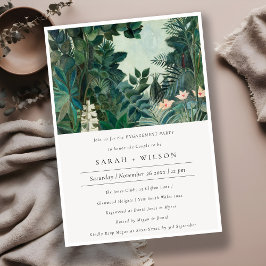 Rustisch Exotic Tropical Forest Verloving Invite Bedankkaart