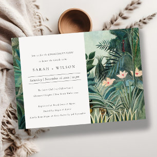 Rustisch Exotic Tropical Forest Verloving Invite Bedankkaart