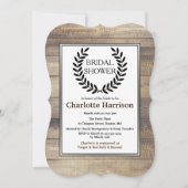 Rustisch Farmhouse Wood Black Laurels Vrijgezellen Kaart (Voorkant)