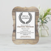 Rustisch Farmhouse Wood Black Laurels Vrijgezellen Kaart (Staand voorkant)