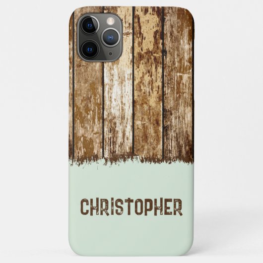 Rustisch faux-hout: naam bruin en groen Case-Mate iPhone case (Achterkant)