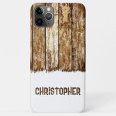 Rustisch faux-hout: naam bruin en wit Case-Mate iPhone case (Achterkant)