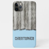 Rustisch faux-hout: voeg grijs en blauw toe Case-Mate iPhone case (Achterkant)