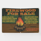 Rustisch Firewood personaliseren voor verkoop bund Spandoek (Horizontaal)