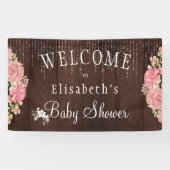 Rustisch floral backyard baby shower welkomstbord spandoek (Horizontaal)