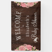 Rustisch floral backyard baby shower welkomstbord spandoek (Verticaal)