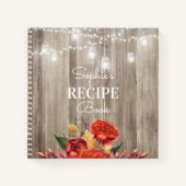 Rustisch Floral Barn Wood & Lichten Recipe Book Notitieboek (Voorkant)