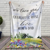 Rustisch Floral Landscape Custom "Wij love you" Ci Fleece Deken