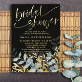 Rustisch Floral Roos Gold Vrijgezellenfeest Folie Uitnodiging