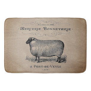 Rustisch Frans Land Sheep Typography Farmhouse Badmat