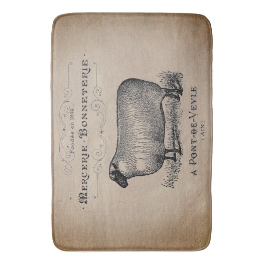 Rustisch Frans Land Sheep Typography Farmhouse Badmat (Voorkant Verticaal)