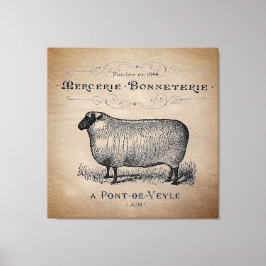 Rustisch Frans Land Sheep Typography Farmhouse Canvas Afdruk