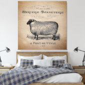 Rustisch Frans Land Sheep Typography Farmhouse Canvas Afdruk (Insitu (Slaapkamer))