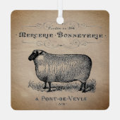 Rustisch Frans Land Sheep Typography Farmhouse Metalen Ornament (Achterkant)
