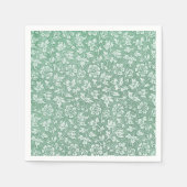 Rustisch Frans  Sage Green Floral Pattern Servet (Voorkant)