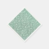 Rustisch Frans  Sage Green Floral Pattern Servet (Hoek)