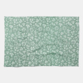 Rustisch Frans  Sage Green Floral Pattern Theedoek (Horizontaal)