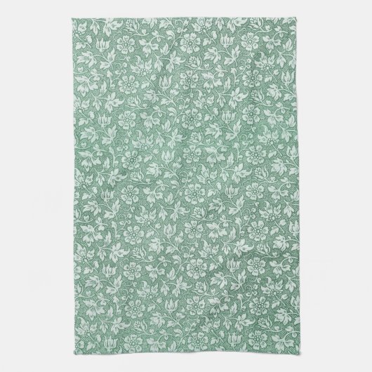 Rustisch Frans Sage Green Floral Pattern Theedoek (Verticaal)