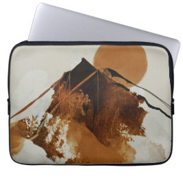 Rustisch gebilderd berglandschap laptop sleeve