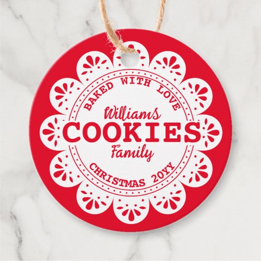 Rustisch Gebleken met liefde voor kerstkoekjes Roo Bedankjes Labels (Voorkant)