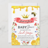 Rustisch geel Baby shower van honingrode wilde hon Kaart (Voorkant)