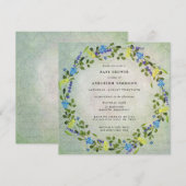 Rustisch geel en blauw Baby shower Kaart (Voorkant / Achterkant)