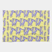 Rustisch Geel en Blauw Konijn Land Frans Theedoek (Horizontaal)