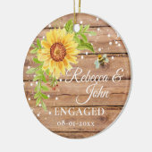 Rustisch Geel Zonnebloem Verwerkt Keramisch Orname Keramisch Ornament (Links)