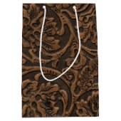 Rustisch gegaufreerd leder medium cadeauzakje (Voorkant)
