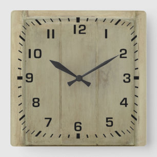 Rustisch gekleurd hout vierkante klok