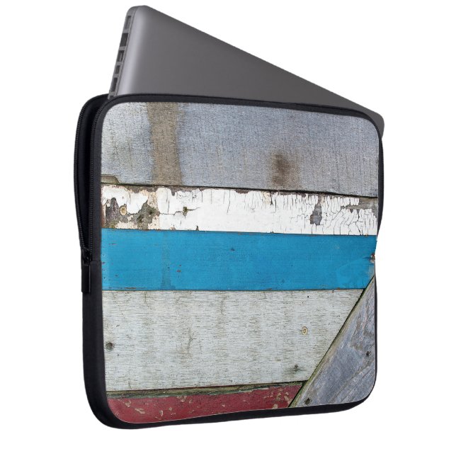 Rustisch gekleurd houten patroon laptop sleeve (Voorkant Rechts)