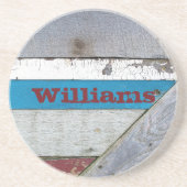 Rustisch gekleurd houten patroon zandsteen onderzetter (Voorkant)