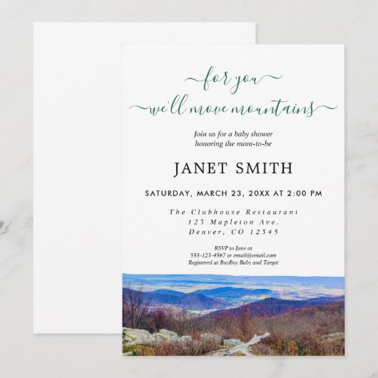 Rustisch Genderneutraal Baby shower Kaart (Voorkant / Achterkant)