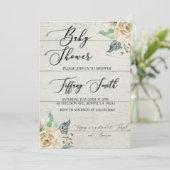 Rustisch Genderneutraal Baby shower Uitnodiging (Staand voorkant)