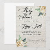 Rustisch Genderneutraal Baby shower Uitnodiging (Voorkant / Achterkant)