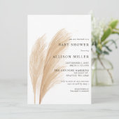 Rustisch Genderneutraal Boho Pampas Baby shower Kaart (Staand voorkant)