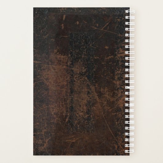 Rustisch gesneden leder (look) op maat planner (Achterkant)