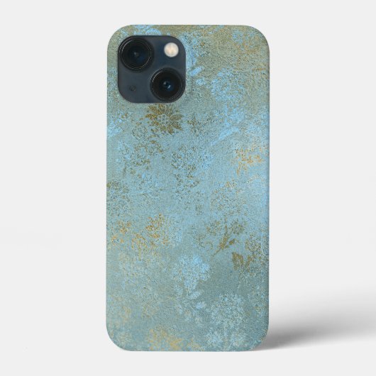 Rustisch goud, gouden, goudgoudwand, blauwgroen bl Case-Mate iPhone case (Achterkant)