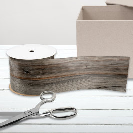 Rustisch grijs hout, tone satin satijnen lint