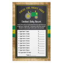 Rustisch groen Baby shower raad prijsspel