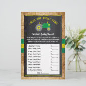 Rustisch groen Baby shower raad prijsspel (Staand voorkant)