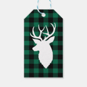 Rustisch groen buffelpatroon cadeaulabel (Voorkant)