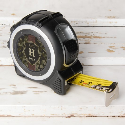 Rustisch Groen Camouflage en Aangepast leder Monog Rolmaat