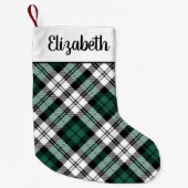 Rustisch Groen en Zwart Tartan Gepersonaliseerd Kleine Kerstsok (Voorkant)