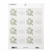 Rustisch Groen Eucalyptus Fern Foliage Cross-adres Etiket (Full Sheet)
