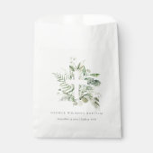 Rustisch Groen Eucalyptus Fern Foliage Cross Bapti Bedankzakje (Voorkant)